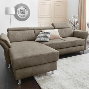 sit&more Ecksofa »Avignon L-Form«, Kopfteilverstellung, wahlweise mit Bettfunktion und Bettkasten