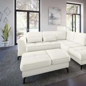 sit&more Ecksofa Bendigo, inklusive Sitztiefenverstellung, Bodenfreiheit 12 cm, in 2 Fußfarben
