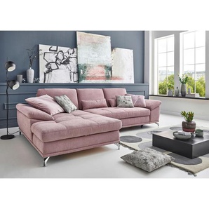 Sit & More Ecksofa, Flieder, Textil, 5-Sitzer, Ottomane links, L-Form, 301x176 cm, Goldenes M, Oeko-Tex® Standard 100, Made in Europe, DGM-Klimapakt,