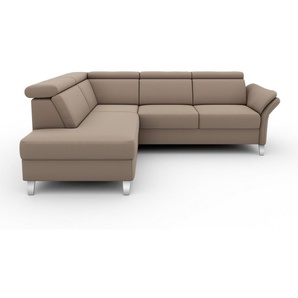 sit&more Ecksofa, inklusive Kopfteilverstellung, wahlweise mit Bettfunktion, Bettkasten