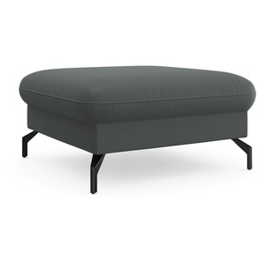 Hocker SIT&MORE Fashion Gr. B/H/T: 89 cm x 45 cm x 89 cm, Luxus-Microfaser ALTARA NUBUCK, mit Federkern, grau (dunkelgrau) Sitzhocker inklusive Federkern, mit hochwertigen, schwarzen Metallfüßen