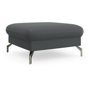 Hocker SIT&MORE Fashion Gr. B/H/T: 89 cm x 45 cm x 89 cm, Luxus-Microfaser ALTARA NUBUCK, mit Federkern, grau (dunkelgrau) Sitzhocker inklusive Federkern, mit satinierten Nickelfüßen