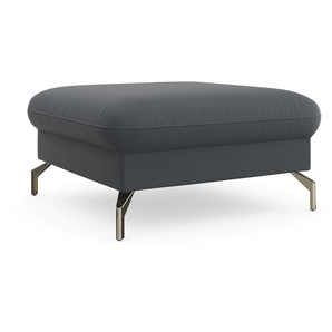 Hocker SIT&MORE Fashion Gr. B/H/T: 89 cm x 45 cm x 89 cm, Soft clean, mit Federkern, grau (dunkelgrau) Sitzhocker inklusive Federkern, mit satinierten Nickelfüßen