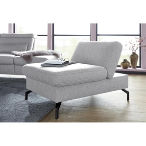 Hocker SIT&MORE Gr. B/H/T: 77 cm x 43 cm x 112 cm, Webstoff, mit anthrazit-metallic glänzend Füssen, grau (hellgrau) Sitzhocker Hocker Fußhöhe 12 cm, mit Federkern und Klappfunktion