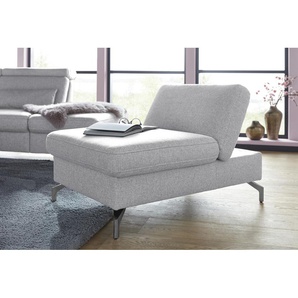 Hocker SIT&MORE Gr. B/H/T: 77 cm x 43 cm x 112 cm, Webstoff, mit silberfarbenen Füßen, grau (hellgrau) Sitzhocker Hocker Fußhöhe 12 cm, mit Federkern und Klappfunktion