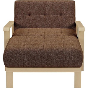 sit&more Recamiere Billund, Armlehnen aus Buchenholz in natur, verschiedene Bezüge und Farben