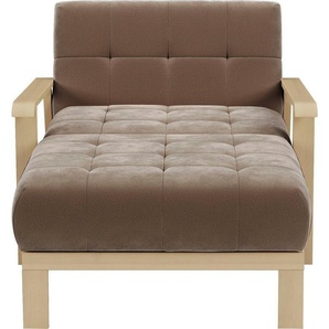 sit&more Recamiere Billund, Armlehnen aus Buchenholz in natur, verschiedene Bezüge und Farben