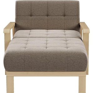 sit&more Recamiere Billund, Armlehnen aus Buchenholz in natur, verschiedene Bezüge und Farben