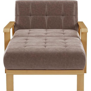 sit&more Recamiere Billund, Armlehnen aus eichefarbigem Buchenholz, verschiedene Bezüge und Farben
