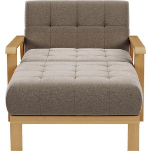 sit&more Recamiere Billund, Armlehnen aus eichefarbigem Buchenholz, verschiedene Bezüge und Farben