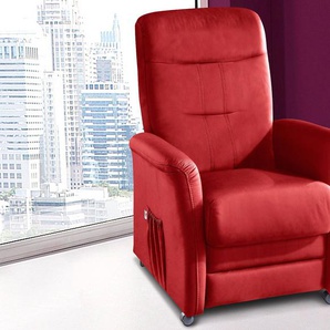TV-Sessel SIT&MORE Charlie Sessel Gr. Luxus-Kunstleder, manuell verstellbar, B/H/T: 76 cm x 103 cm x 91 cm, rot Fernsehsessel und TV-Sessel wahlweise mit Motor Aufstehhilfe