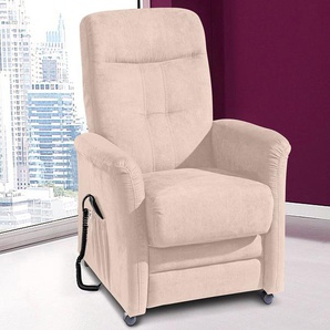 TV-Sessel SIT&MORE Charlie Sessel Gr. Luxus-Microfaser ALTARA NUBUCK, mit Motor, B/H/T: 76 cm x 103 cm x 91 cm, beige (creme) Fernsehsessel und TV-Sessel wahlweise mit Motor Aufstehhilfe
