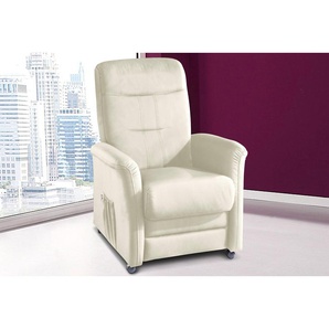 TV-Sessel SIT&MORE Charlie Sessel Gr. NaturLEDER, manuell verstellbar, B/H/T: 76 cm x 103 cm x 91 cm, weiß (altweiß) Fernsehsessel und TV-Sessel wahlweise mit Motor Aufstehhilfe