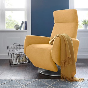 TV-Sessel SIT&MORE Sessel Gr. Luxus-Microfaser, B/H/T: 71 cm x 110 cm x 82 cm, gelb (senf) Fernsehsessel und TV-Sessel Sessel