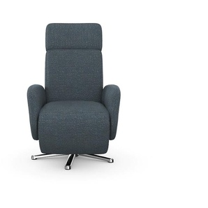 TV-Sessel SIT&MORE Sessel Gr. Flachgewebe, elektrisch verstellbar-mit kabelgebundener Fernbedienung-mit 2 Motoren und ASH und Akku, B/H/T: 71 cm x 110 cm x 82 cm, blau (blau, grau) Fernsehsessel und TV-Sessel wahlweise mit 2 Motoren Akku Aufstehhilfe