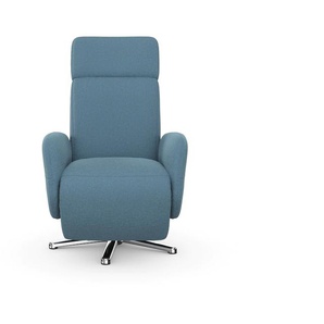 TV-Sessel SIT&MORE Sessel Gr. Struktur weich, elektrisch verstellbar-mit kabelgebundener Fernbedienung-mit 2 Motoren, B/H/T: 71 cm x 110 cm x 82 cm, blau (hellblau) Fernsehsessel und TV-Sessel wahlweise mit 2 Motoren Akku Aufstehhilfe