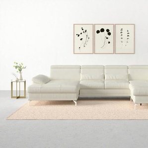 sit&more Wohnlandschaft Cabrio U-Form, mit Sitztiefenverstellung, Arm- und Kopfteilverstellung, 3 Nierenkissen, Federkern, optional Bettfunktion und Stauraum