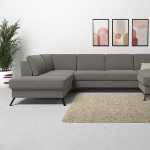 sit&more Wohnlandschaft Olsen U-Form, inklusive Sitztiefenverstellung, wahlweise mit Bettfunktion, 15cm hoch