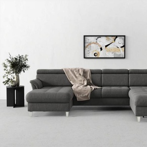 sit&more Wohnlandschaft Marano U-Form, inklusive Kopfteilverstellung, wahlweise mit Bettfunktion, Bettkasten