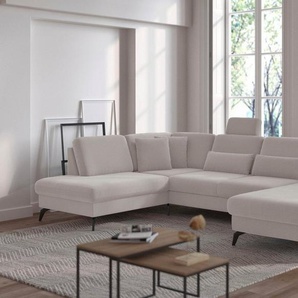 sit&more Wohnlandschaft Morris U-Form, inkl. Sitztiefenverstellung, wahlweise mit Armteilverstellung, Bettfunktion & Bettkasten
