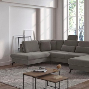 sit&more Wohnlandschaft Morris U-Form, inkl. Sitztiefenverstellung, wahlweise mit Armteilverstellung, Bettfunktion & Bettkasten