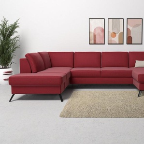 sit&more Wohnlandschaft Olsen U-Form, inklusive Sitztiefenverstellung, wahlweise mit Bettfunktion, 15cm hoch