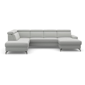 sit&more Wohnlandschaft Scarlett U-Form, inklusive Kopfteilverstellung, wahlweise mit Bettfunktion, Bettkasten