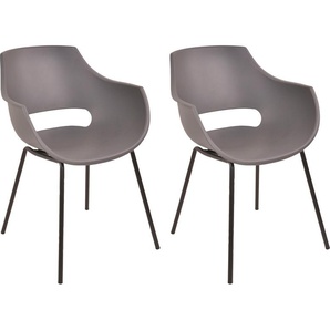 Schalenstuhl SIT Stühle Gr. B/H/T: 51 cm x 85 cm x 57,5 cm, 2 St., Metall, grau (grau, schwarz) Schalenstühle