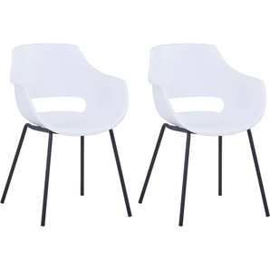 Schalenstuhl SIT Stühle Gr. B/H/T: 51 cm x 85 cm x 57,5 cm, 2 St., Metall, weiß (weiß, schwarz) Schalenstühle