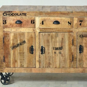 SIT Sideboard Rustic, im Factory Design, Breite 140 cm, Shabby Chic, Vintage