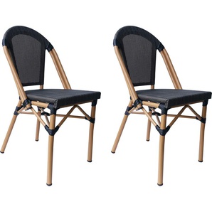 Stapelstuhl SIT Stühle Gr. B/H/T: 54 cm x 88 cm x 46 cm, 2 St., Aluminium, braun (braun, natur) Stapelstühle