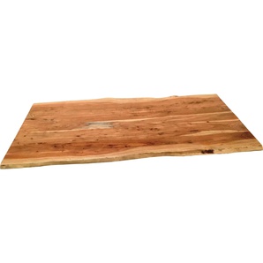 Tischplatte SIT Tischplatten Gr. B/T/H: 200 cm x 100 cm x 4 cm, beige (natur) Esstischplatte Esstisch-Zubehör Tischplatte Zubehör für Esstische Tischplatten aus Massivholz Akazie, mit Baumkante
