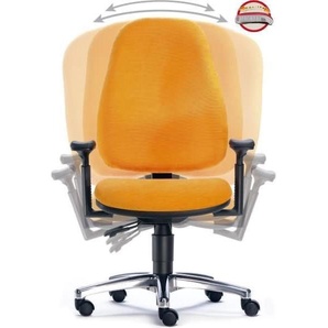 Sitwell Steifensand AG Bürodrehstuhl Lady Fitness m. Armlehne Alu-Fußkreuz gelb FM-67.130-M-80-320-35-51-10