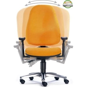 Sitwell Steifensand AG Bürodrehstuhl Lady Fitness m. Armlehne Alu-Fußkreuz Hartboden gelb FM-67.130-M-95-320-35-51-15