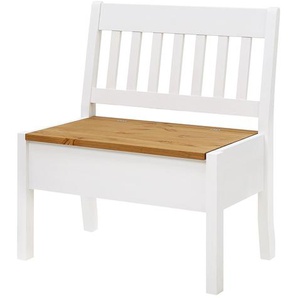 Sitzbank Boston I 83cm Braun/Weiß/Kiefer Weiß/Kiefer Laugenfarbig