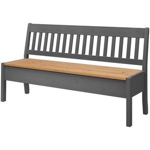 Sitzbank Boston I 169cm Braun/Grau/Kiefer Grau/Kiefer Laugenfarbig