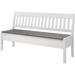 Sitzbank Boston I 169cm Grau/Weiß/Kiefer Weiß/Kiefer Grau