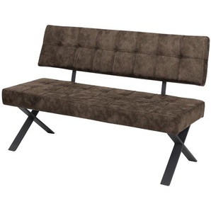 Sitzbank II 140 x 93 x 61cm Braun/Grau