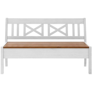 Sitzbank Fjord I 148cm Braun/Weiß/Kiefer Weiß/Kiefer Bernstein