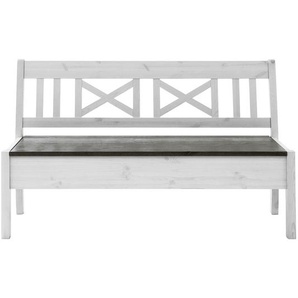 Sitzbank Fjord I 148cm Grau/Weiß/Kiefer Weiß/Kiefer Grau