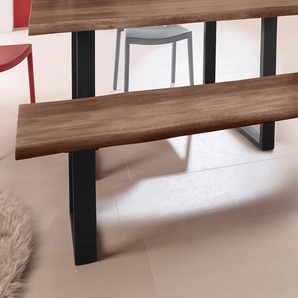 Sitzbank INOSIGN Selina Sitzbänke Gr. B/H/T: 180 cm x 48 cm x 40 cm, beige (naturfarben) Essbänke mit schönem Metallgestell und folierte Holzoptik auf der Sitzfläche