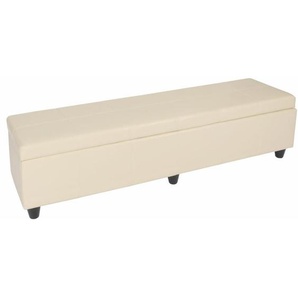 Sitzbank mit Aufbewahrung Arezzo XXL, Leder creme