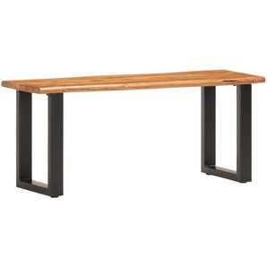 Sitzbank mit Naturkanten 110 cm Akazie Massivholz und Stahl