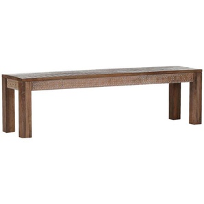 Sitzbank, Natur, Holz, Mangoholz, massiv, 2-3-Sitzer, 160x45x40 cm, Esszimmer, Bänke, Sitzbänke