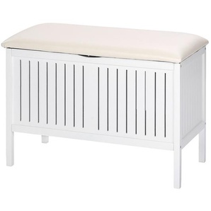 Sitzbank Bezug: Kunstleder Gestell: Massivholz Walnuss, lackiert Weiß 78 x 55 x 39cm