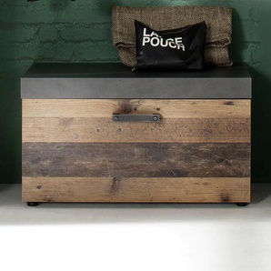 Sitzbank TRENDTEAM Indy Sitzbänke Gr. B/H/T: 80 cm x 45 cm x 37 cm, 1 Klappe, grau (graphit matera) Garderobenbank Hocker, Bänke Truhen Sitzbänke moderner Industrial Style