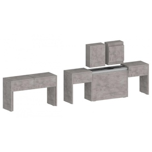 Sitzgruppe INOSIGN Praktika Sitzmöbel-Sets Gr. B/H/T: 290 cm x 45 cm x 25 cm, Metallauszug, silberfarben (silver beton) Essbank Essbänke