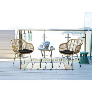 Sitzgruppe Lounge Set 3-teilig Natur