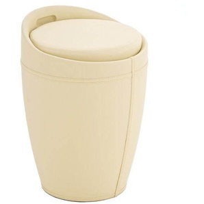 Sitzhocker - Amy - Hocker Sessel Kunstleder Creme 30x30 cm
