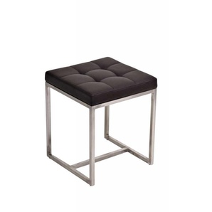 Sitzhocker - BRIT 2 - Hocker Sessel Kunstleder Braun 40x40cm